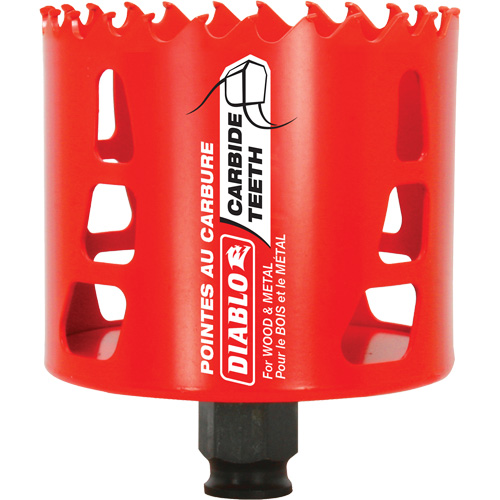 Scie cloche pour bois et m&eacute;tal, 3-1/8", Profondeur de la coupe 2-3/8", Carbure Pryde Industrial Inc.