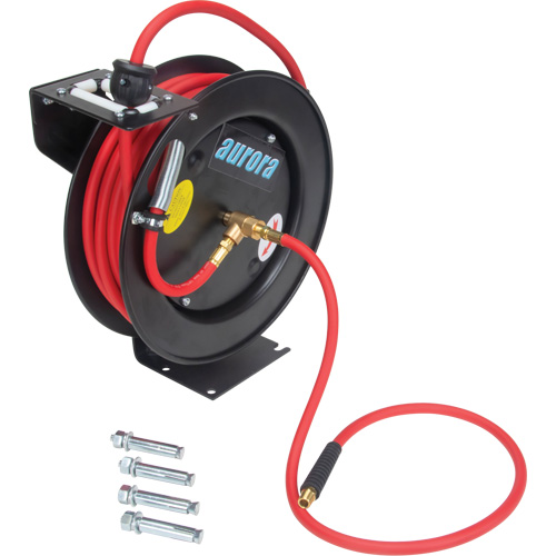 Hose Reel, Air/Water, 1/4" x 35', Single Hose, 300 psi Pryde Industrial Inc.