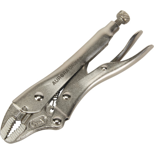 Locking Pliers with Wire Cutter, 5" Length, Curved Jaw Pryde Industrial Inc.