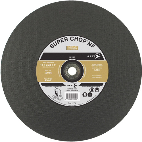 A30NF Super Chop Cut-Off Wheel, 14" x 3/32", 1" Arbor, Type 1, 4400 RPM Pryde Industrial Inc.