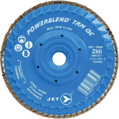 Disque &agrave; feuillets PowerBlend TRM QC ajustable, 4-1/2" x 5/8"-11, Type 27, Grain Z60, Alumine de zirconium Pryde Industrial Inc.