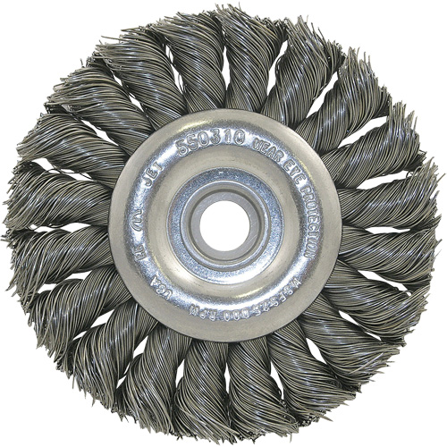 3K114 Brosse &agrave; fil nou&eacute;, non filet&eacute;, Dia. 3-1/4", Fils 0,014", Arbre 3/8"-1/2 Pryde Industrial Inc.
