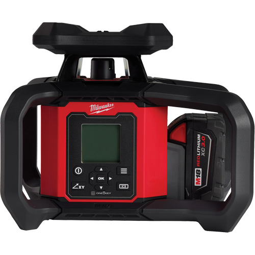 M18 Red Exterior Dual Slope Rotary Laser Level Kit with Receiver & Remote, 4000' (1219.2 m) Pryde Industrial Inc.