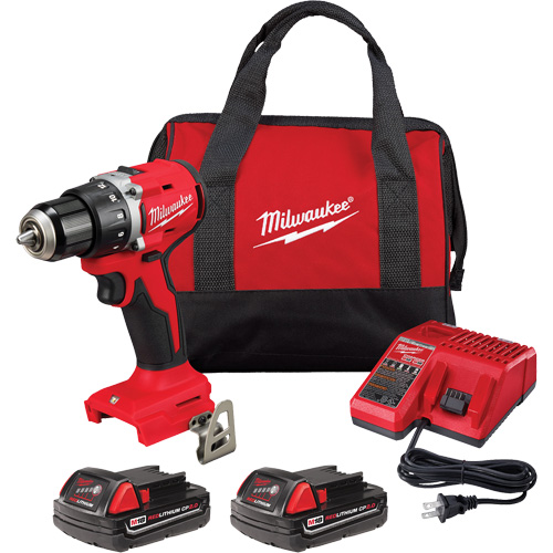 M18 Compact Brushless Drill/ Driver Kit, Lithium-Ion, 18 V, 1/2" Chuck, 550 in-lbs Torque Pryde Industrial Inc.