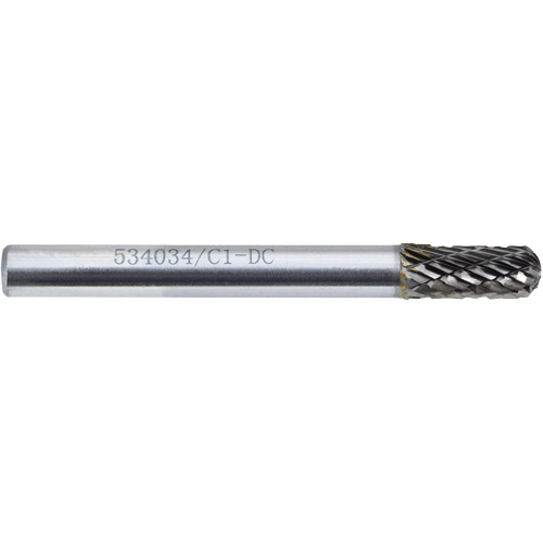 C1-DC JET-KUT GP Round Nose Shape Carbide Bur, 1/4" Dia. Pryde Industrial Inc.