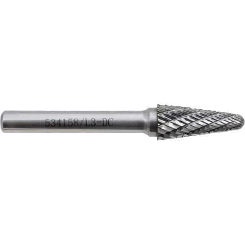 L3-DC JET-KUT Taper Shape Bur 9 (Radius End), 3/8" Dia. Pryde Industrial Inc.