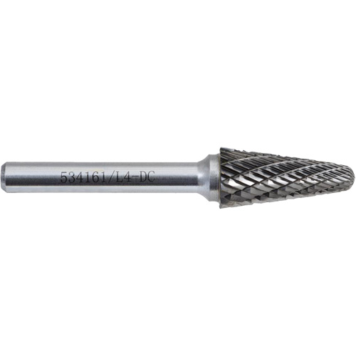 L4-DC JET-KUT Taper Shape Bur 9 (Radius End), 1/2" Dia. Pryde Industrial Inc.