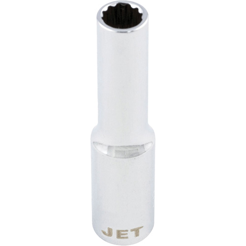 Douille chrom&eacute;e, 8 mm, Prise 1/4", 12 pans, Profond Pryde Industrial Inc.