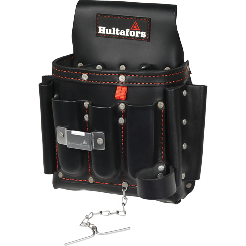 Electrician's Tool Pouch, Leather, 8 Pockets, Black Pryde Industrial Inc.