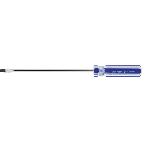 Tournevis &agrave; fente bleu transparent avec bandes, Tige de 3/16", Ronde, Prise en Plastique Pryde Industrial Inc.