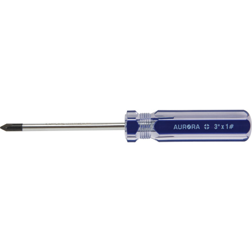 Blue Transparent Striped Philips Screwdriver, #1, Plastic Handle Pryde Industrial Inc.