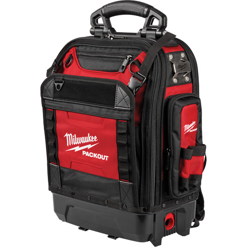 Sac &agrave; dos structur&eacute; PackOut, 9-1/2" lo x 18" la, Noir/Rouge, Polyester Pryde Industrial Inc.