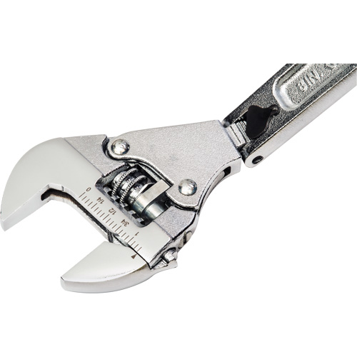 Adjustable Ratcheting Flex Wrench, 8" L, 2-27/50" Max Width, Chrome/Polished Pryde Industrial Inc.