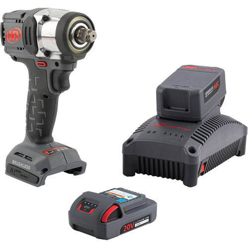Compact Cordless Impact Wrench Kit, 20 V, 1/2" Socket Pryde Industrial Inc.