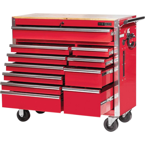 PRC4211 Armoire roulante de s&eacute;rie Pro, 11 tiroirs, 42" la x 18" p x Rouge Pryde Industrial Inc.