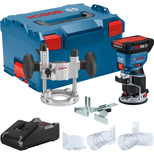 Ensemble de toupie &agrave; paume sans balai Colt avec bloc-pile CORE18V 4 Ah & base de plongeur Pryde Industrial Inc.