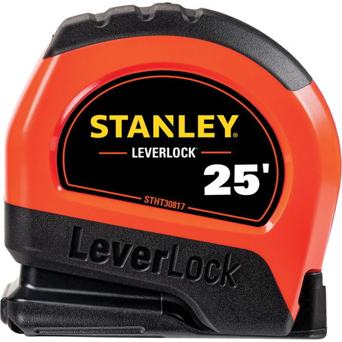 High-Visibility LEVERLOCK&reg; Tape Measure, 25', Imperial Graduations Pryde Industrial Inc.