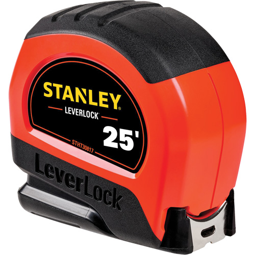 High-Visibility LEVERLOCK&reg; Tape Measure, 25', Imperial Graduations Pryde Industrial Inc.