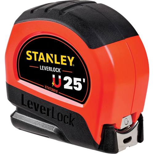 High-Visibility Magnetic LEVERLOCK&reg; Tape Measure, 25', Imperial Graduations Pryde Industrial Inc.