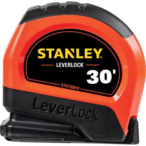 High-Visibility LEVERLOCK&reg; Tape Measure, 30', Imperial Graduations Pryde Industrial Inc.