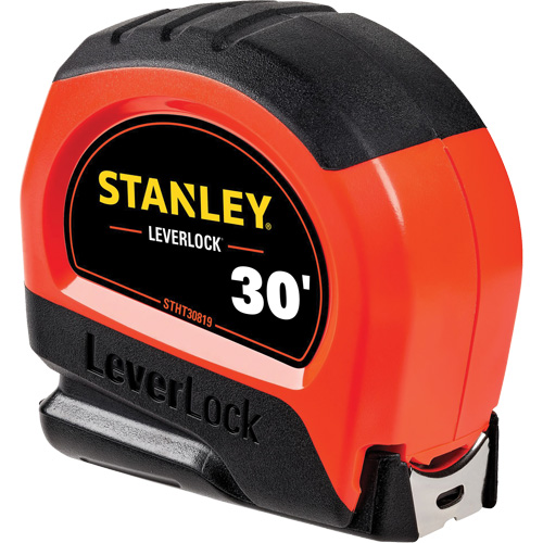 High-Visibility LEVERLOCK&reg; Tape Measure, 30', Imperial Graduations Pryde Industrial Inc.