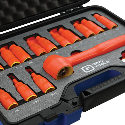 Douille isol&eacute;e, foret hex SAE & m&eacute;trique &agrave; prise 3/8" avec fixation, 1000 V, 16 M Pryde Industrial Inc.