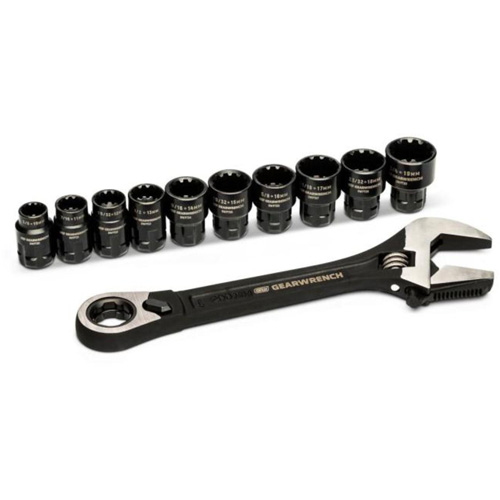Ensemble de cl&eacute;s ajustable Pass-Thru 11 morceaux, 8" lo, la max. 1-1/8", Chrome/Poli Pryde Industrial Inc.