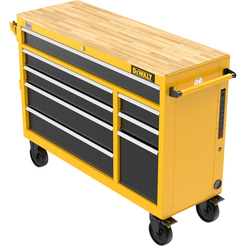 Postes de travail industriel mobile, 8 tiroirs, 52" la x Jaune Pryde Industrial Inc.