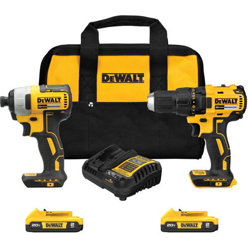 Drill & Impact Driver Combo Kit, Lithium-Ion, 20 V Pryde Industrial Inc.