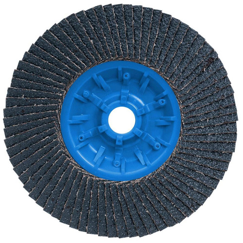 Disque &agrave; lamelles POWERBLEND TRM QC, 5" x 5/8"-11, Type 27, Grain Z40, Alumine de zirconium Pryde Industrial Inc.