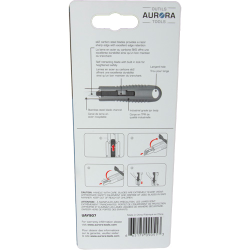 Standard-Duty Retractable Safety Knife, Stainless Steel, Rubber Handle Pryde Industrial Inc.