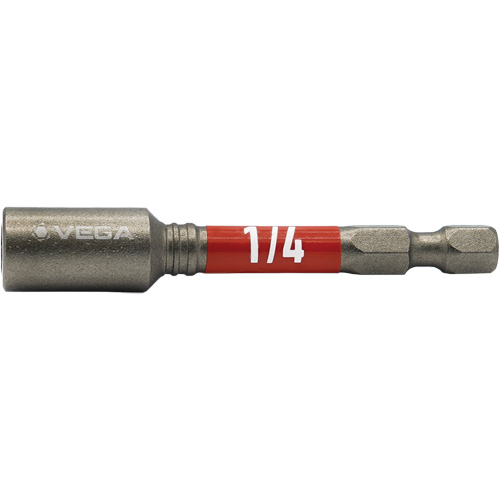 Impactech&reg; Nut Driver, 1/4" Tip, 1/4" Drive, 2-9/16" L, Magnetic Pryde Industrial Inc.