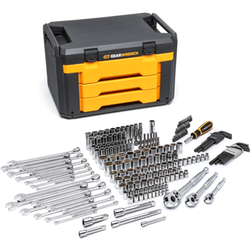 Mechanics Tool Set in 3 Drawer Storage Box Pryde Industrial Inc.