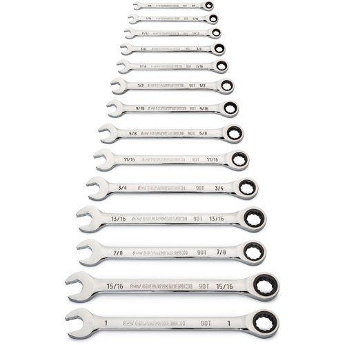 90-Tooth 12 Point SAE Wrench Set, Ratcheting Combination, 14 Pieces, Imperial Pryde Industrial Inc.