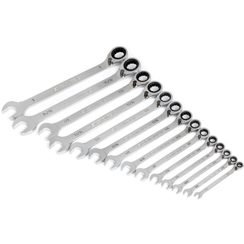90-Tooth 12 Point SAE Reversible Ratcheting Wrench Set, Ratcheting Combination, 14 Pieces, Imperial Pryde Industrial Inc.