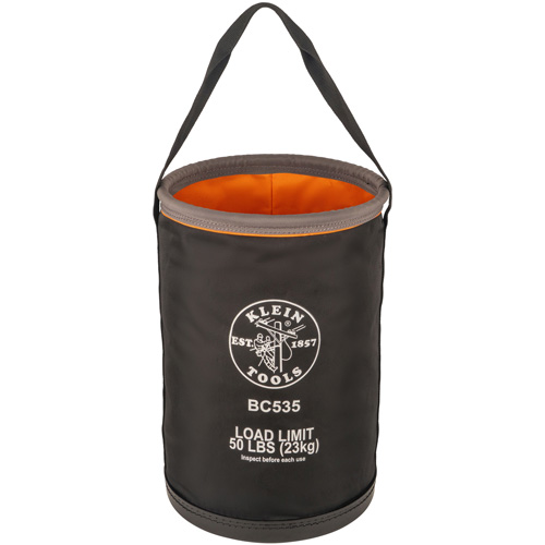 Straight Utility Bucket, 17" L x 12" W x 4" H, Nylon, Black/Grey/Orange Pryde Industrial Inc.