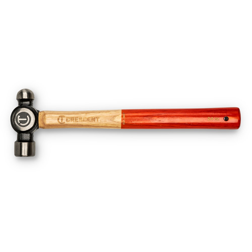 Ball Pein Hammer, 24 oz. Head Weight, Polished Face, Wood Handle Pryde Industrial Inc.