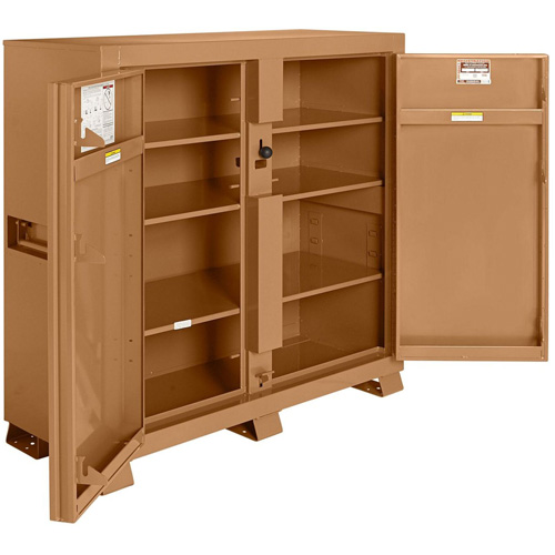 Model 109 Jobsite Cabinet with Padlock, Steel, 47.5 Cubic Feet, Tan Pryde Industrial Inc.