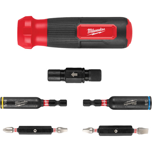 Tournevis multi-usage 8-en-1 avec embouts et tourne-&eacute;crous &agrave; chocs SHOCKWAVE, 8-1/3" lo, Prise Coussin&eacute;e Pryde Industrial Inc.
