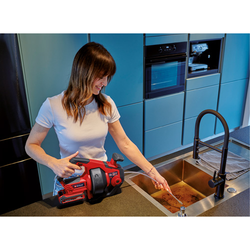 TE-DA 18/760 Li 18V Cordless Drain Auger (Tool Only), Powered, 25' Cable Length, 1/4" Cable Diameter Pryde Industrial Inc.