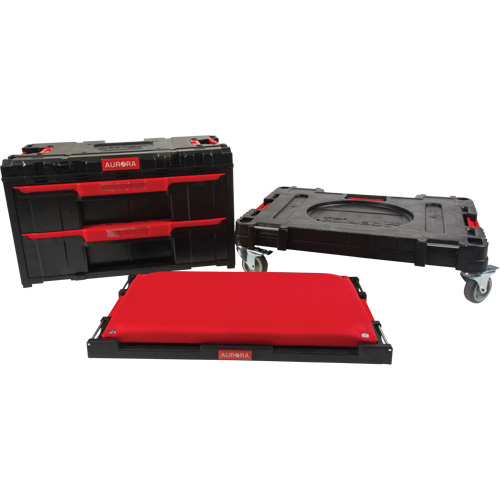 Ensemble de coffres &agrave; outils Arx de 3 morceaux avec socle &agrave; roulettes pivotantes, 23-1/10" x 15" x 13-2/5', Noir Pryde Industrial Inc.