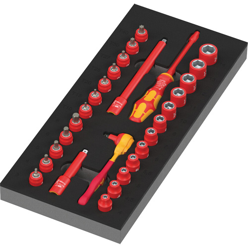 Insert en mousse pour jeu avec cliquet 8007 A VDE Zyklop VDE 1, 1000 V, 30 M Pryde Industrial Inc.