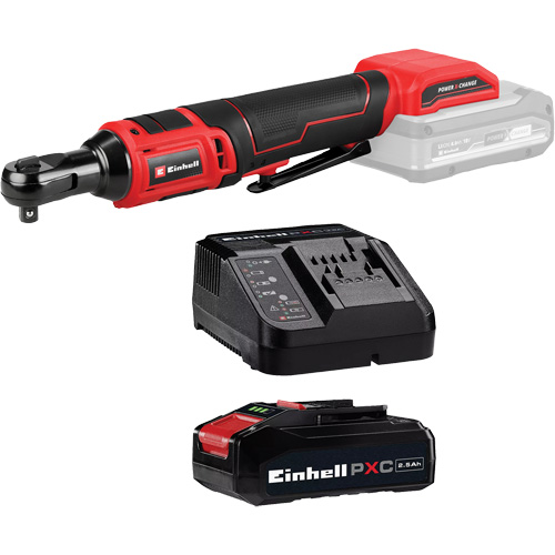 Cl&eacute; &agrave; cliquet sans fil avec batterie 2,5 Ah PXC et ensemble chargeur de d&eacute;part, 18 V, Prise de 3/8" Pryde Industrial Inc.