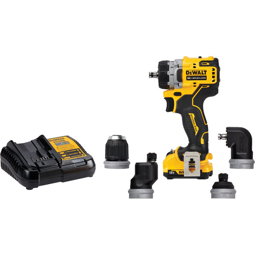 Ensemble perceuse/visseuse sans fil et sans balai XTREME 5-en-1, Lithium-ion, 12 V, Mandrin 3/8" Pryde Industrial Inc.