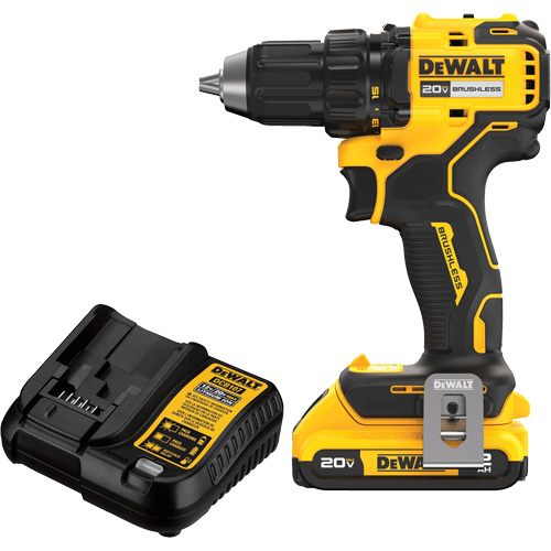 Ensemble de perceuse-visseuse sans fil et sans balai, Lithium-ion, 20 V, Mandrin 1/2" Pryde Industrial Inc.