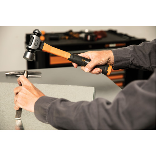 Ball Pein Hammer, 24 oz. Head Weight, Plain/Polished Face, Fibreglass Handle Pryde Industrial Inc.
