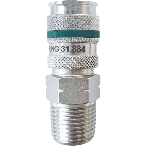 Raccord rapide QUIKSILVER Ultraflo 7,8 mm, Acier zingu&eacute;, 1/2", NPT m&acirc;le, 362 PSI Pryde Industrial Inc.