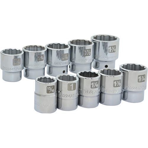 Jeu de douilles SAE &agrave; 12 pans, 10 Mcx, Prise de 3/4" Pryde Industrial Inc.