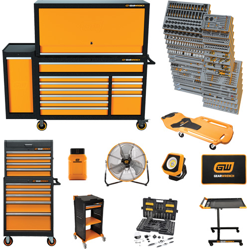 MEGAMOD Master Mechanics Tool Set in Premium Modular Foam Trays with Tool Storage & Shop Equipment, 1331 Pieces Pryde Industrial Inc.