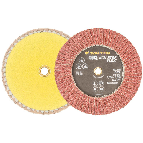 Disque &agrave; lamelles QUICK-STEP FLEX, 6" x Type 29, Grain 40, Oxyde d'aluminium Pryde Industrial Inc.